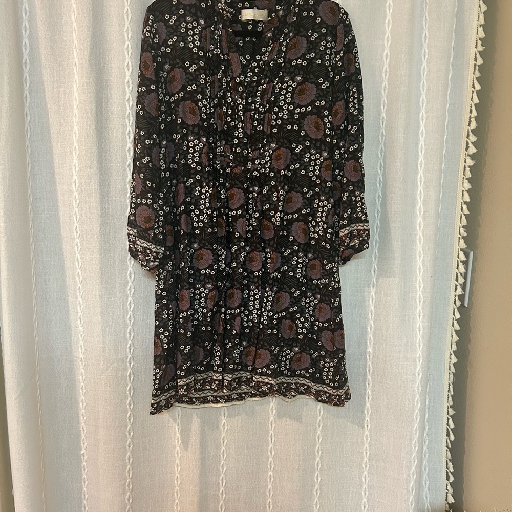 Floral Black and Purple Dress